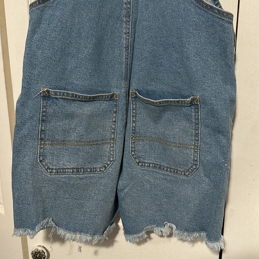 Pastel Rainbow Denim Oversized "Queen" Over-Alls - Picture 9 of 13